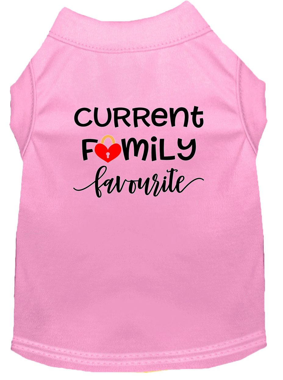Family Favorite Screen Print Dog Shirt Light Pink XXL
